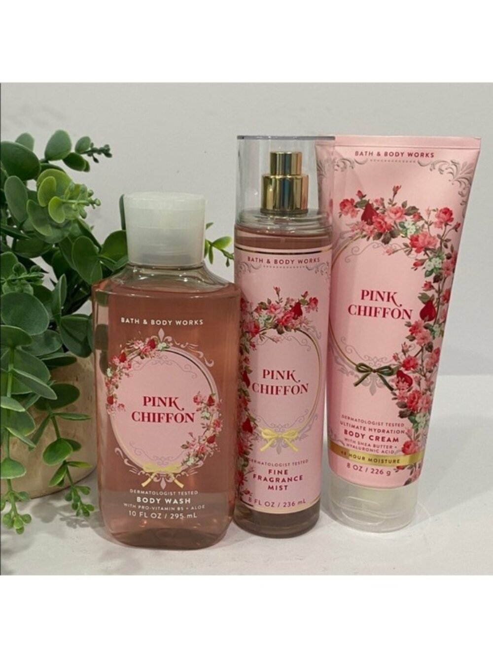 “Pink Chiffon” BBW New 3-Pc Body Care Set
